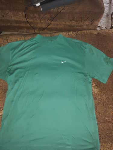 Green Men's Nike Tiger Woods Dri Fit Mock Neck Shirt XXL