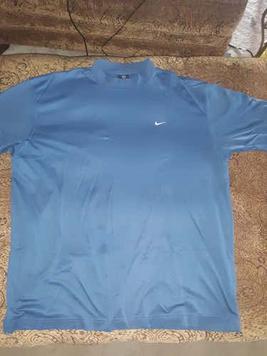 Blue Men's Nike Tiger Woods Dri Fit Mock Shirt XXL