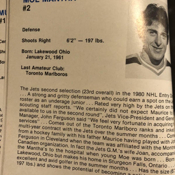 Winnipeg Jets NHL Vintage 1980-1981 Media Guide