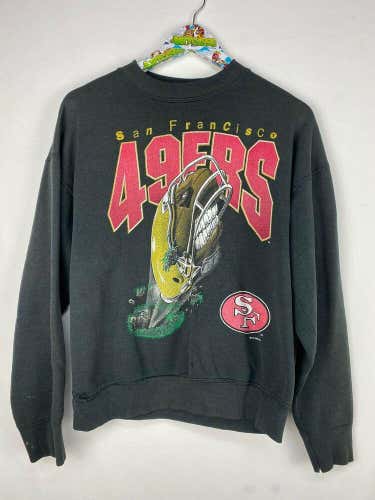 Vintage San Francisco 49ers Crewneck Sweater Size L 1995 Screaming Football Vtg