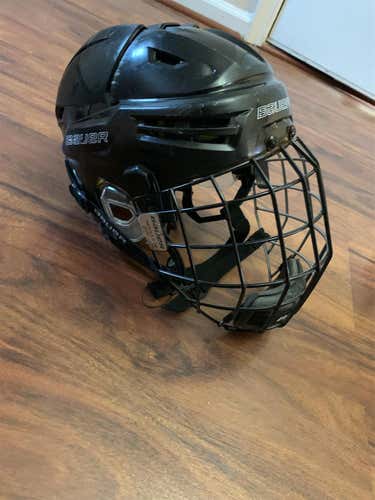Bauer Reakt Hockey Helmet Used Size Small Black With Oreo Cage