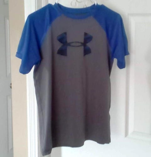 Youth Large Under Armour Shirt (Royal/Gray)