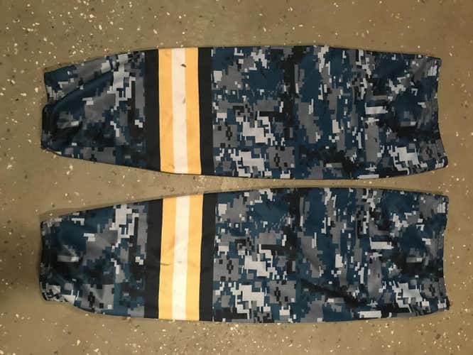 Custom “Navy” socks. Military night digital camo. Large