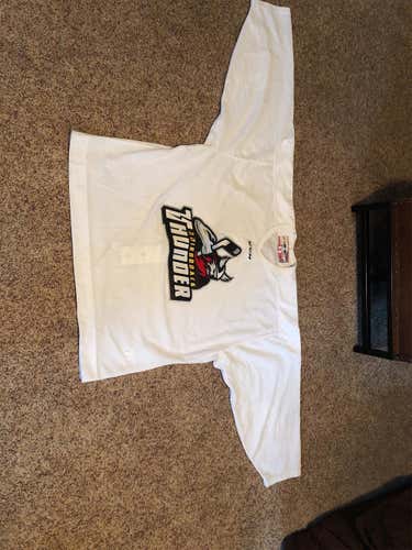 White Men's Adirondack Thunder 54 CCM Pro Stock Jersey