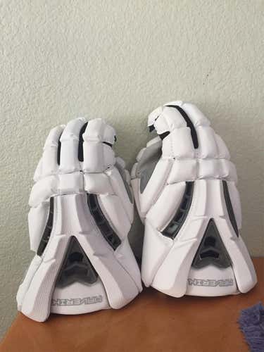 White New Maverik Rome 13" Lacrosse Gloves