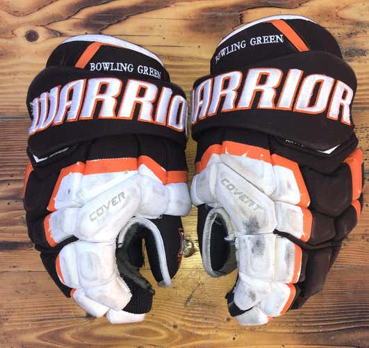 Bowling Green Hockey Team Issued Used Warrior 14" Pro Stock Gloves