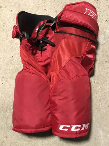 Red Senior Used Large CCM Tacks 6052 Hockey Pants