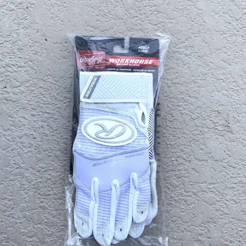 White New XL Rawlings Batting Gloves