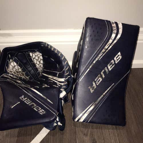 Navy Used Bauer Vapor X2.7 Glove And Blocker