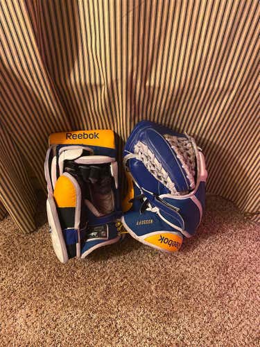Blue & Yellow Senior Used Reebok Full Right Premier XLT Pro Pro Stock