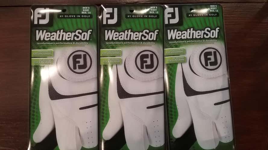 (3) New Men's Footjoy Weathersof Gloves ( RH - Medium Large)
