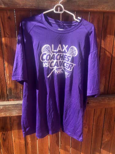 Lax Coaches vs Cancer Jersey Men's XL Athletic Material Workout Shooter Shirt american society