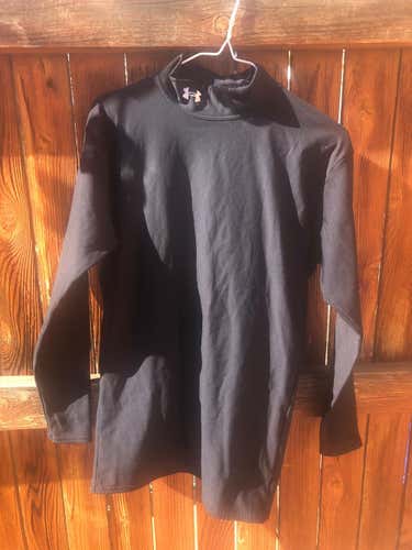 Under Armour UA Warm Compression Base Layer Spandex Longsleeve Cold Gear  Men's XL Black