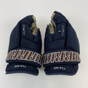 Used | Navy Blue Tulsa Oilers Warrior Alpha Pro Gloves | 14" | #EQ1044