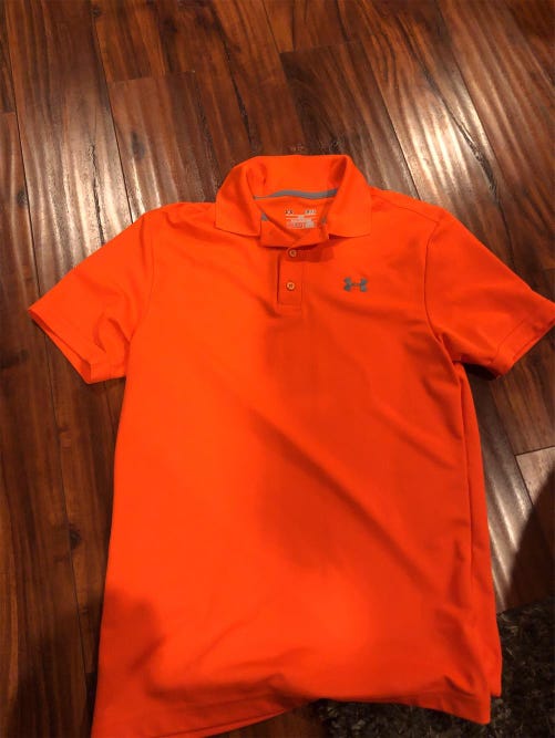 Orange Men's Small Under Armour Polo Shirt