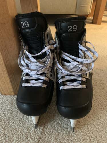Senior Used True 2 Piece Hockey Goalie Skates D&R (Regular) Pro Stock Size 9.5