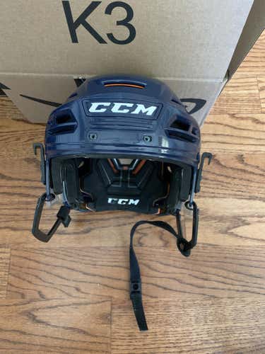 Lightly Used Navy Blue Used Small/Medium CCM Tacks 710 Helmet.