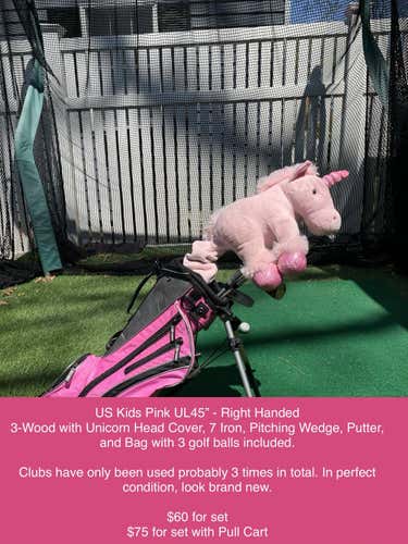 Used Right Handed US Kids UL45" Pink Clubs (Set)