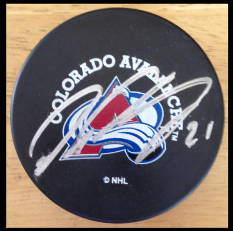 Peter Forsberg Colorado Avalanche Signed Commemorative 1996 NHL Champions Hockey Puck