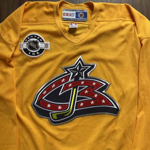 Columbus Blue Jackets Yellow Men's XL CCM Pro Stock Practice Jersey