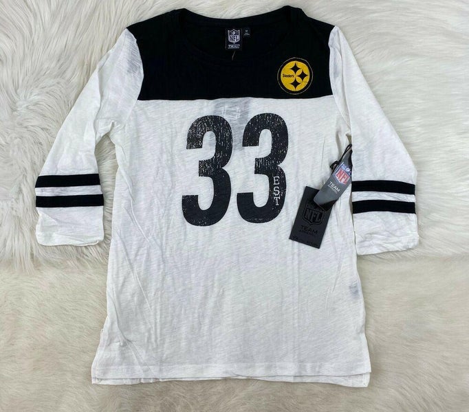 Girls Reebok NFL Football Pittsburgh Steelers Distressed Design Thermal Long Sleeve Shirt