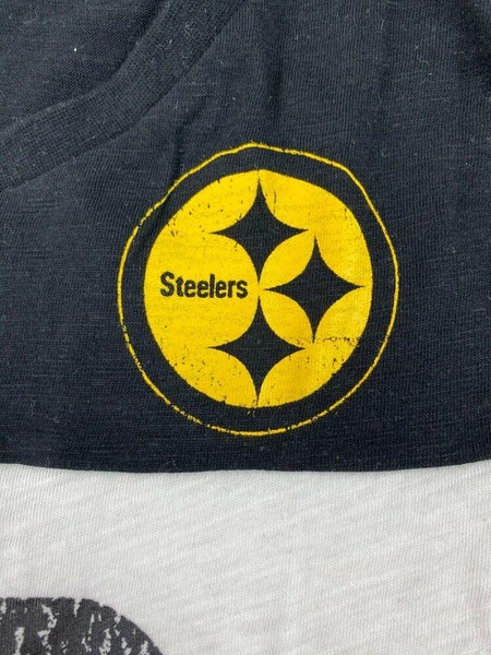 Girls Reebok NFL Football Pittsburgh Steelers Distressed Design Thermal Long Sleeve Shirt