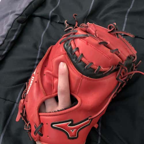 Red Mizuno Catchers Glove