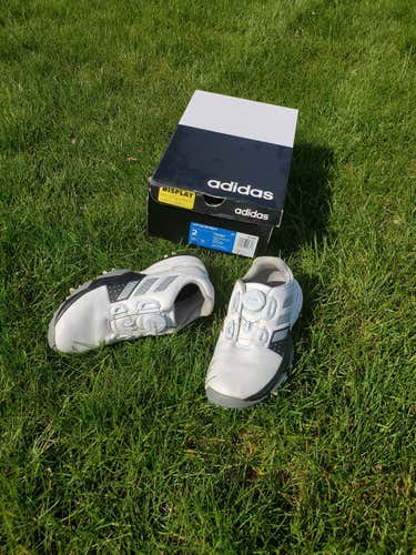 White Used youth Adidas Boa Golf Shoes (Size 1.5-US)