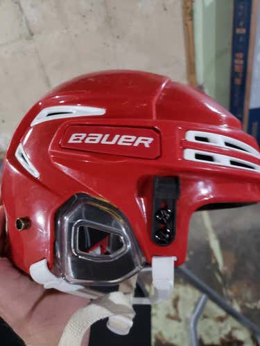 Red Used Medium Bauer Re-Akt 75 Helmet