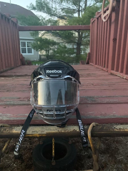 Black Used Medium Reebok 3K Helmet with bauer full shield