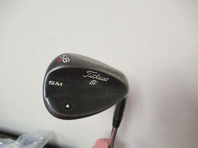TITLEIST VOKEY SM6 JET BLACK 58* L GRIND LOB WEDGE 4* BOUNCE NEW GRIP
