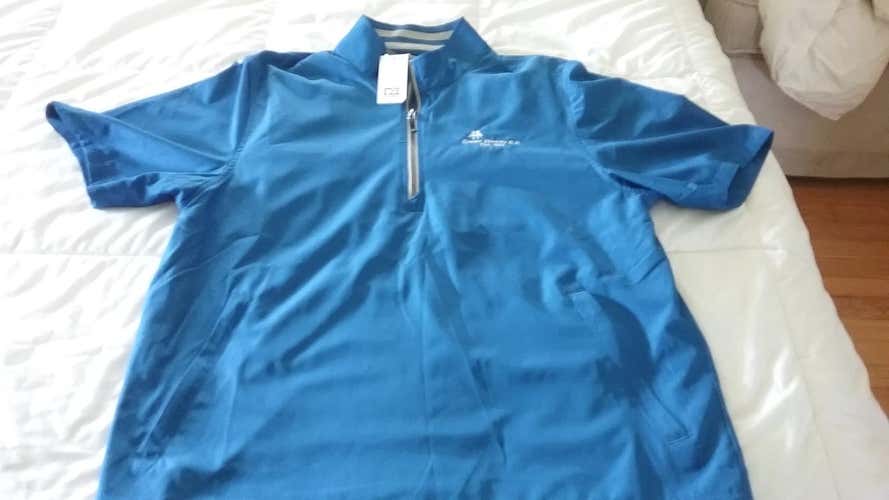 *New* Blue Cutter & Buck Men's Short Sleeve Wind shirt - Size M (GWCC Logo)
