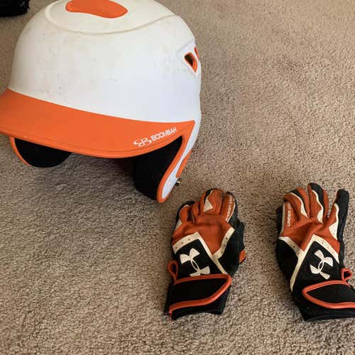 Orange Used 7 Boombah Batting Helmet