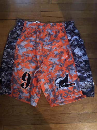 NLL Black-wolves Camo Orange Large Shorts