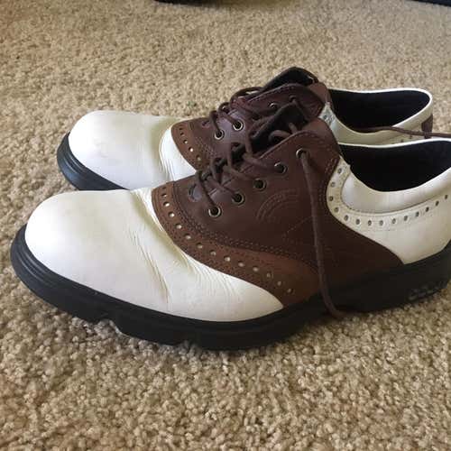 White Men's 10.5 Ecco Golf Shoes with New Spikes