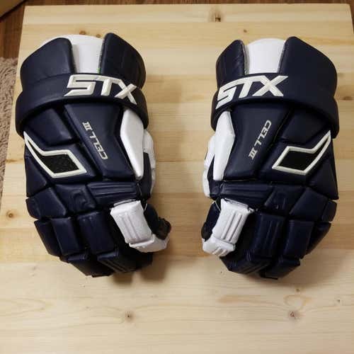 STX Men's Cell III Lacrosse Gloves 13" Large Navy Blue White