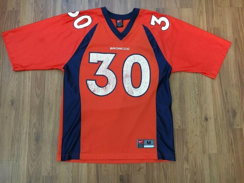 Vintage Nike Denver Broncos Jersey #30 Terrell Davis NFL Football Size XL  Blue