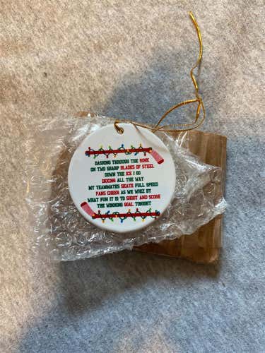 Hockey Christmas Ornament New
