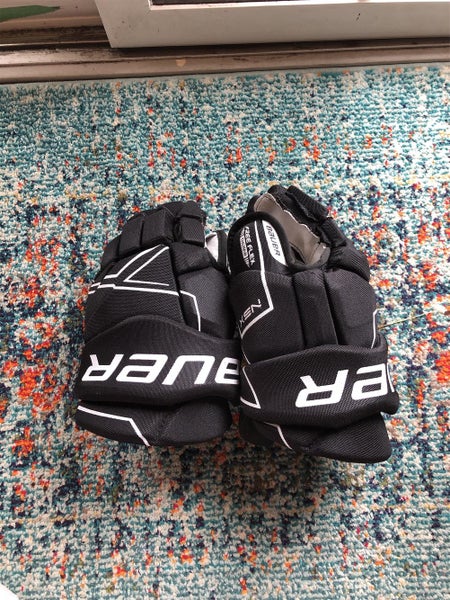 Black Used Bauer NSX 14" Pro Stock Gloves