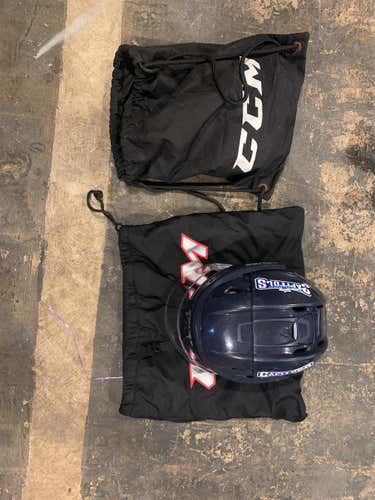 Blue Used Medium Bauer Re-Akt 200  Helmet