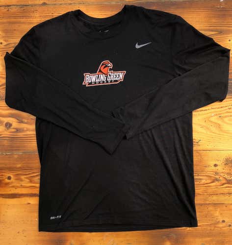 Bowling Green Hockey Team Issued Used Men's Large Nike Dri-Fit Long Sleeve Shirt