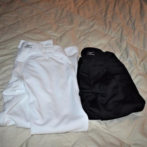 Mizuno Baseball Pants, Youth S/L, Black/White - 2 Pair