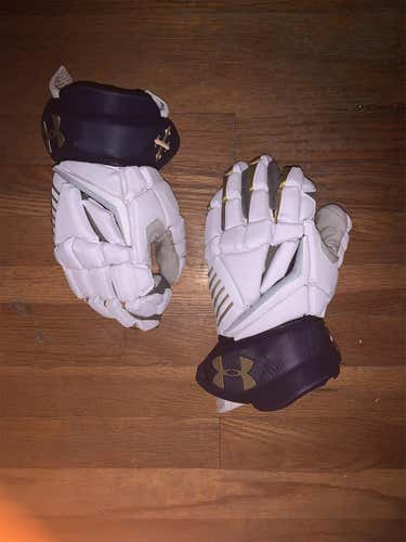 White New Player Under Armour Engage 2 12" Lacrosse Gloves