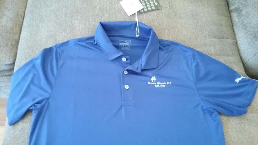 *New* Blue Puma Men's Performance Polo Shirt - Size L (GWCC Logo)