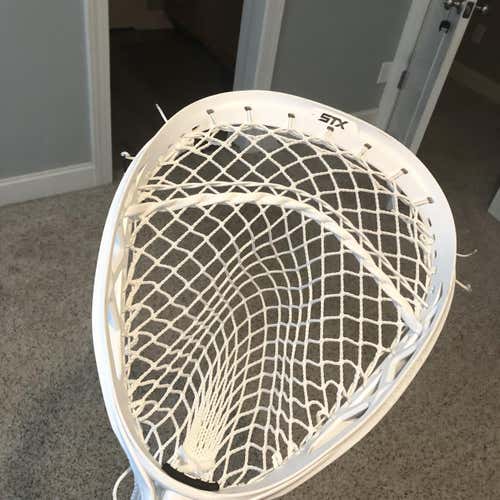 Used White STX Eclipse 2 Goalie Head Strung
