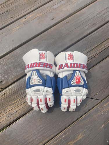 White Used Brine King IV 13" Lacrosse Gloves