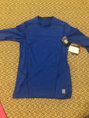Royal Blue Nike Hyperwarm Lite Long Sleeve Compression Shirt - Medium