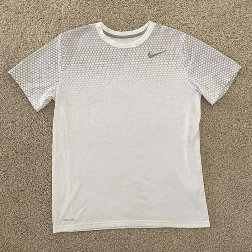 Nike Dri-Fit White Nike Shirt 100% Polyester Men's Size Large