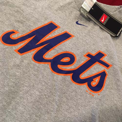New NY Mets MLB Baseball Nike Large Grey T-Shirt