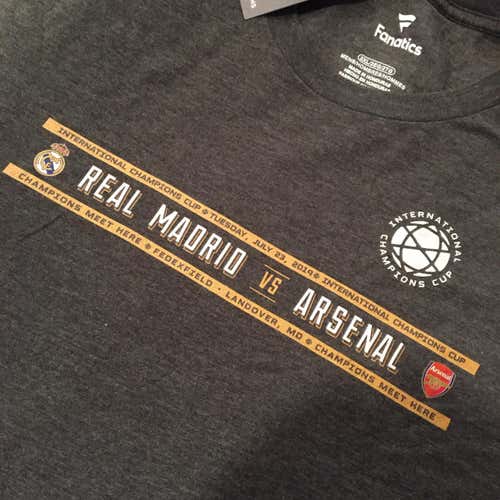 2019 Real Madrid vs Arsenal International Champions Cup Gray Men's XXL T-Shirt  by Fanatics